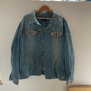 Robin's Jean Medium Wash Blue Button Denim Jacket Outdoor Womens Size XXL